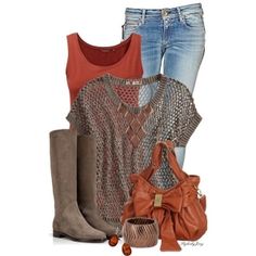 Rust Top Outfit, Rust Top, Mode Ab 50, Tank Outfit, Top Outfit, Cropped Tops, Early Fall, Fun Fashion, Wardrobe Ideas