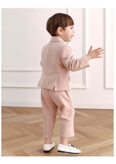 Mqtime Pink Boys Suits for Weddings Kids Blazer Suit for Boy Costume Infant Blazer Boys Tuxedo Baby Boy Clothing Sets Coat+Pant+bow 3Ps PHYSICAL SHOW Solid Color Sets For Spring Wedding, Pink Long Sleeve Sets For Baptism, Pink Long Sleeve Baptism Sets, Solid Color Long Sleeve Wedding Set, Solid Long Sleeve Wedding Set, Fitted Pink Baptism Set, Pink Fitted Sets For Baptism, Pink Fitted Baptism Set, Kids Blazers