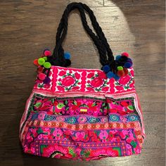 Shop violetaa87's closet or find the perfect look from millions of stylists. Fast shipping and buyer protection. Beautiful vibrant never used embroidered casual or beach bag. Colorful pom poms. Approximate Measurements 14in x 16in Red Floral Embroidered Tote Shoulder Bag, Red Embroidered Pouch Bag, Red Floral Embroidery Tote Shoulder Bag, Embroidered Red Tote Bag, Red Embroidered Bag For Daily Use, Red Floral Embroidered Tote Bag, Red Embroidered Tote Bag, Red Tote Bag With Floral Embroidery, Red Embroidered Tote Shoulder Bag