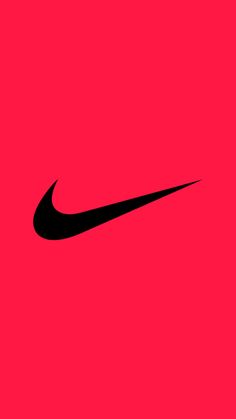 a black nike logo on a pink background