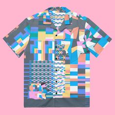 🌟 Retro Digital Button-Up Shirt: Retro Pop Matrix Edition 🌟 Meet your new favorite statement piece! The Retro Pop Matrix button-up shirt merges the nostalgic charm of 90s techwear with a bold, futuristic vibe. Featuring an eclectic colorblock design in vibrant pastels and striking geometric shapes, this shirt delivers serious vaporwave and retro aesthetics. With its relaxed, oversized fit, it's designed for those who love to stand out in style. The Retro Pop Matrix art print features a dynamic Retro Spring Shirt With Graphic Design, Retro Graphic Design Shirt For Summer, Multicolor Graphic Print Collared Camp Shirt, 90s Style Multicolor Graphic Print Shirt, 90s Multicolor Graphic Print Shirt, Spring Multicolor Graphic Print Camp Shirt, Multicolor Graphic Print Camp Shirt For Spring, Multicolor Relaxed Fit Shirt With Retro Print, Multicolor Retro Print Relaxed Fit Shirt