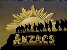 the logo for anzacs shows silhouettes of people on top of a hill