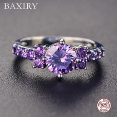 Natural Alexandrite Ring 925 Sterling Silver Purple Color Change Women's Jewelry Purple Engagement Rings, Amethyst Birthstone Ring, Nature Engagement Ring, Luxury Engagement Rings, Amethyst Birthstone, Amethyst Ring Engagement, Swarovski Ring, Gold Gemstone Ring, Ladies Diamond Rings