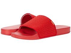 SWIMS Woven Lounge Pool Slide - Men's Shoes : Red : Get your feet warm weather ready with the SWIMS Woven Lounge Pool Slide. These slip-on slides are constructed with a single wide woven strap with logo tag, cushioned footbed and textured sole for a sleek swim time look. Made from manmade materials. Imported. Measurements: Weight: 6 oz Product measurements were taken using size 9, width M. Please note that measurements may vary by size. Weight of footwear is based on a single item, not a pair. Red Synthetic Slides For Outdoor, Red Slip-on Slides For Outdoor, Comfortable Red Slides With Round Toe, Red Slides With Rubber Sole And Round Toe, Casual Red Slides For Outdoor, Red Synthetic Slides With Cushioned Footbed, Casual Red Slides With Cushioned Footbed, Red Synthetic Slip-on Slides, Casual Slides With Red Sole