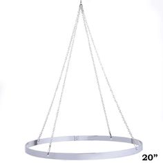 a large circular light fixture with chains hanging from it's sides, on a white background