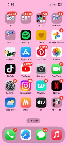 an iphone screen with many different icons on it