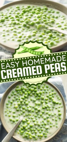 Easy Creamed Peas Recipe, Thanksgiving side dishes, Thanksgiving dinner ideas Canned Pea Recipes Side Dishes, Creamed Potatoes And Peas Recipe, Cream Peas Recipe, Creamed Peas And New Potatoes, Creamed Peas And Carrots Recipe, Easy Creamed Peas, Peas And Potatoes In Cream Sauce, Simple Thanksgiving Dinner