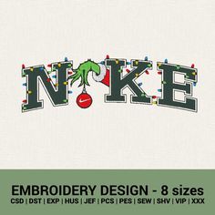 embroidery design - 8 sizes for christmas or new year's eves and holidays