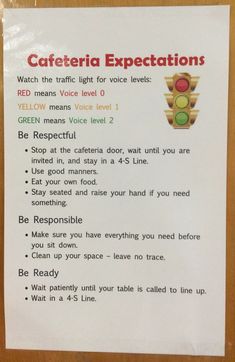 a sign with instructions on how to use the traffic light for expectations and expectationss