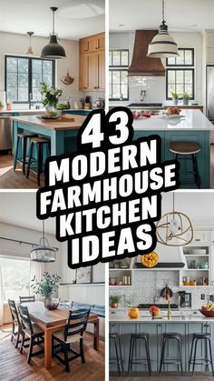 four modern farmhouse kitchen ideas that are easy to do in the day and night time