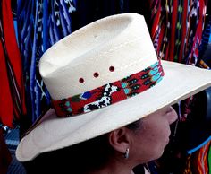 "Guatemalan Handmade Cowboy/Cowgirl Beaded Hat Band, handmade by artisans around Lago Atitlan, Antigua Guatemala and some other villages of this amazing and friendly country Guatemala (Pais de la Eterna Primavera), this band measures 23\" L (58cm) x 1 1/4\" W (3 cm). Please check pictures for details." Traditional Multicolor Hat Bands For Summer, Handmade Multicolor Hats For Rodeo, Traditional White Hat Bands For Festival, Handmade Southwestern Multicolor Hats, Handmade Multicolor Southwestern Hats, Traditional Multicolor Beaded Hat, Handmade Multicolor Hat Bands For Rodeo, Handmade Western Hat For Gifts, Handmade Southwestern Multicolor Hat Band