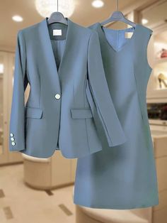 Womens Dress Suits Office Wear, Dress Suits For Women Classy Office Wear, Dress Suits For Women Classy, Classy Suits For Women, Pola Jaket, Fashionable Work Outfit, Corporate Dress, Stylish Work Attire