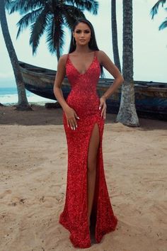 Red Mermaid Prom Dress, Red Mermaid, Spaghetti Strap Prom Dress, Mermaid Sequin, Sequin Prom Dress, Prom Dresses Sleeveless, Sequin Evening Dresses, Red Prom, Red Sequin