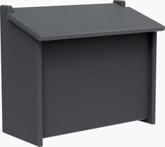 an office desk with a gray top and black legs