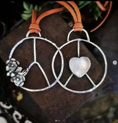 PEACE & LOVE Necklace - Sterling Silver - Art In Motion Jewelry & Metal Studio LLC Motion Jewelry, Art In Motion, Rose Quartz Heart, Ancient Symbols, Deer Skin, Silver Art, Love Necklace, Great Love, Sterling Silver Heart