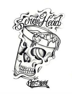 an image of a skull with a drink in it's mouth and the words sweet lead