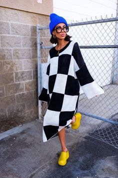 Literally Limitless Oversized Knit Dress Oversized Knit Dress, Dressed In Lala, Checker Pattern, Blazer Set, Style Mistakes, Favorite Dress, Get Dressed, Midi Length, Streetwear Fashion