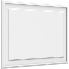 an empty white frame hanging on the wall