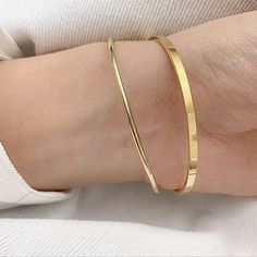 Gold Minimalist Jewelry, Bracelets Design, Bracelet Minimalist, The Bangles