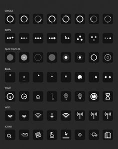 a black and white poster with different types of buttons