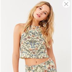 Really Wanting This Top If You Or Anyone You Guys Know That Has This Dress In A Large Or Xl Please Please Please Let Me Know. I Have The Pants And Am Willing To Purchase A Whole Set Just So I Can Have This Top Fitted Floral Print Tops By Urban Outfitters, Fitted Floral Print Top From Urban Outfitters, Urban Outfitters Fitted Floral Print Tops, Fitted Urban Outfitters Floral Print Tops, Urban Outfitters Sleeveless Floral Top, Please Please Please, Floral Sweater, Sweater Tank Top, Sweater Tank