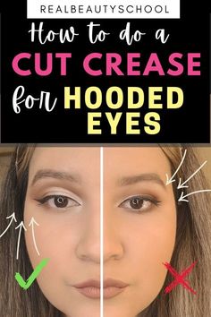 Cut Crease Hooded Eyes, Makeup For Hooded Eyelids, Eyes Step By Step, Eye Makeup For Hooded Eyes, Eyeshadow For Hooded Eyes, Hooded Eye Makeup Tutorial, Eyeliner For Hooded Eyes, Droopy Eyelids, Droopy Eyes