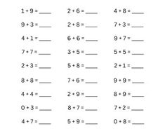 worksheet for the addition and subtraction