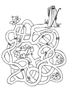 a black and white drawing of an animal maze