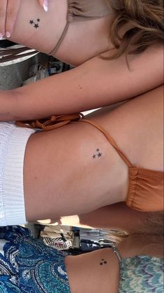 Trio Tattoo Ideas Minimalist, Trio Tats, Cute Tats, Star Tattoo, Classy Tattoos, Matching Tattoo