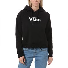 Details:Vans style# Vn0a47tcblk Black Hoodie Outfit, Vans Pullover, Estilo Vans, Vans Sweater, Boxy Hoodie, Flying V, Vans Logo, Vans Style, Hoodie Outfit