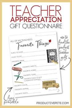 a teacher appreciation gift question for teachers