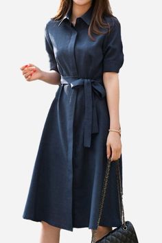 NLBEA5 Pretty Work Dress, Confident Fashion Style, Classy Winter Dresses, Madame Secretary Wardrobe, Diplomat Aesthetic Outfit, Trend Dresses 2024, Button Down Shirt Over Dress, Waist Accentuating Outfit, Business Professional Dresses For Women