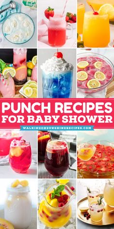 Impress your guests with stunning and flavorful drinks! Discover Punch Recipes for Baby Shower gatherings that not only taste amazing but also add a vibrant and festive touch to your decorations. Baby Shower Alcoholic Drinks, Homemade Fruit Punch, Fruit Punch Recipes, Pink Punch Recipe, Baby Shower Mocktails, Pink Punch Recipes, Recipes For Baby, Easy Drinks To Make, Easy Mocktail Recipes