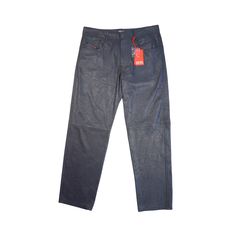 Diesel straight-leg pants in navy blistered leather with a zip and button fly. Brand = Diesel Size = Men's 36 Waist/33 Inseam Condition = 10/10, New with tags Material = 100% Lambskin Leather SKU = 16060-46 Diesel Leather Pants, Dress Pant, Sneaker Collection, Outerwear Sweater, Lambskin Leather, Men's Collection, Resort Wear, Straight Leg Pants, Formal Wear