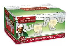 christmas vacation acrylic mousse mugs 2 - pack, white / green