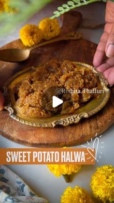 the video shows how to make sweet potato halwa