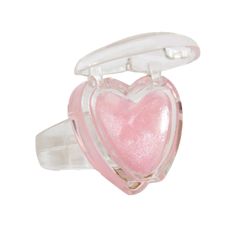 Pink Heart Jewelry, Pink Heart Rings, Gloss Labial, Plastic Ring, Blue Jewelry, Pink Ring, Cute Makeup, Blue Rings, Heart Jewelry