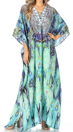 Sakkas Yeni Women's Short Sleeve V-neck Summer Floral Long Caftan Dress Cover-up#color_475 Spring Tropical Style Kaftan For Vacation, Tropical Style Kaftan For Spring Vacation, Beachy Kaftan For Spring Vacation, Summer Tropical Kaftan For Vacation, Beachy Spring Kaftan For Vacation, Spring Vacation Beachwear Kaftan, Spring Vacation Tropical Style Kaftan, Spring Vacation Tropical Kaftan, Tropical Spring Vacation Kaftan