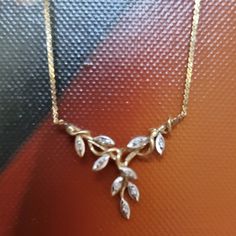 Diamond Vine Leaf Pendant Necklace 14k Yellow Gold, Unable To Find This Necklace Due To Its Unique Style. V Necklace, Vine Leaves, Leaf Pendant, Gold Yellow, Jewelry Inspiration, Womens Jewelry Necklace, Vines, Unique Style, Size 16