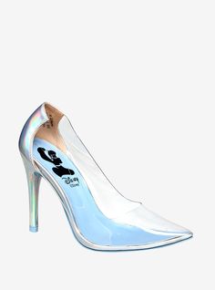 Disney Cinderella Glass Slipper Heels Disney Shoes Heels, Cinderella Missing Shoe, Blue Glass Slippers, Cinderella Glass Slipper Wallpaper, Clear Cinderella Shoes, Prom Shoes Glass, Glass Slipper Heels, Heels Cinderella, Slipper Heels