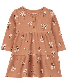 Designed with allover floral and crafted in cozy thermal, this long-sleeve dress is perfect for chilly weather festivities. Thermal Dress, Ditsy Dress, Dusty Lavender, Family Picture Outfits, Picture Outfits, Autumn Dress, Carters Baby, Toddler Clothes, Chilly Weather