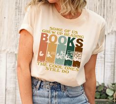 Vintage Grew Up Reading Books Shirt, Retro Read Shirt, Book Lover T-shirt Reading Tshirt, Books Shirt, Gift For Book Lover, Librarian Shirt, Gifts For Librarians, Reading Shirts, Teacher Tees, Book Shirts, Gift Teacher