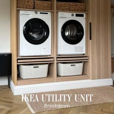 a washer and dryer sitting in a room next to each other