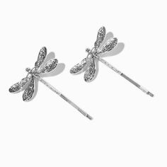 Claire's Silver-tone Dragonfly Hair Pins - 2 Pack Piercing Kit, Dragon Fly, Fashionable Jewelry, Blind Bags, Demi Fine Jewelry, Pretty Hair, Jewelry And Accessories, Hair Pin, Metal Style