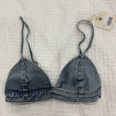 Brand New With Tags Ser.O.Ya Denim Bralette Size Medium Very Stretchy. Butterfly Bra, Silk Bralette, Calvin Klein Bra, Silk Bra, Pink Onesie, Clear Bra, Onesie Pajamas, Bralette Tops, Bra Tops