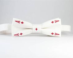 Gambler Bow tie Mens Bowtie Ace Bowtie Unique Bow Ties Dapper Ties As Gifts, Dapper Standard Ties For Gift, Dapper Standard Ties As Gifts, Dapper White Ties For Black Tie Events, White Dapper Ties For Black Tie Events, Dapper White Tie For Black Tie Events, White Bow Tie Suit Accessories For Gift, White Bow Tie Suit Accessories As Gift, White Suit And Tie Accessories With Bow For Gifts