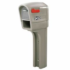 a gray mailbox with the number 5452 on it