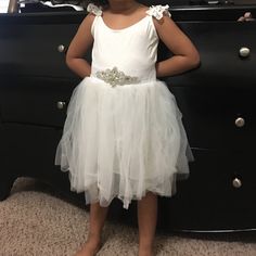 Nwt- Purchased As Flower Girl Dress. Great For Any Occasion. White Twirl Dress For Dress-up, White Flower Girl Dress, White Flower Girl Dresses, Flower Girl Dress, White Flower, Girl Dress, Kids' Dresses, White Flowers, Flower Girl