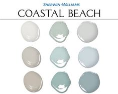 several different shades of white paint with the words coastal beach