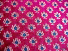 Pure Silk Floral Brocade Fabric in Fuchsia and Gold Color Sold | Etsy Pink Silk Fabric For Festive Occasions, Festive Pink Silk Fabric, Pink Brocade Fabric For Festive Season, Festive Pink Brocade Fabric, Pink Silk Saree With Woven Motifs, Brocade Fabric, Pure Silk, Gold Color, Trousers